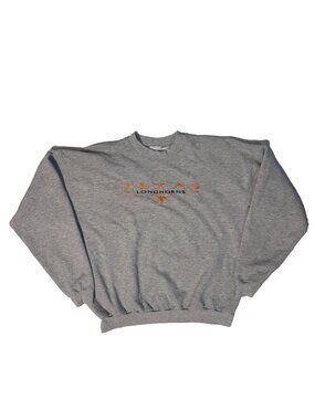 Vintage 90s University Of Texas Longhorns College Sweatshirt Large Gray Football